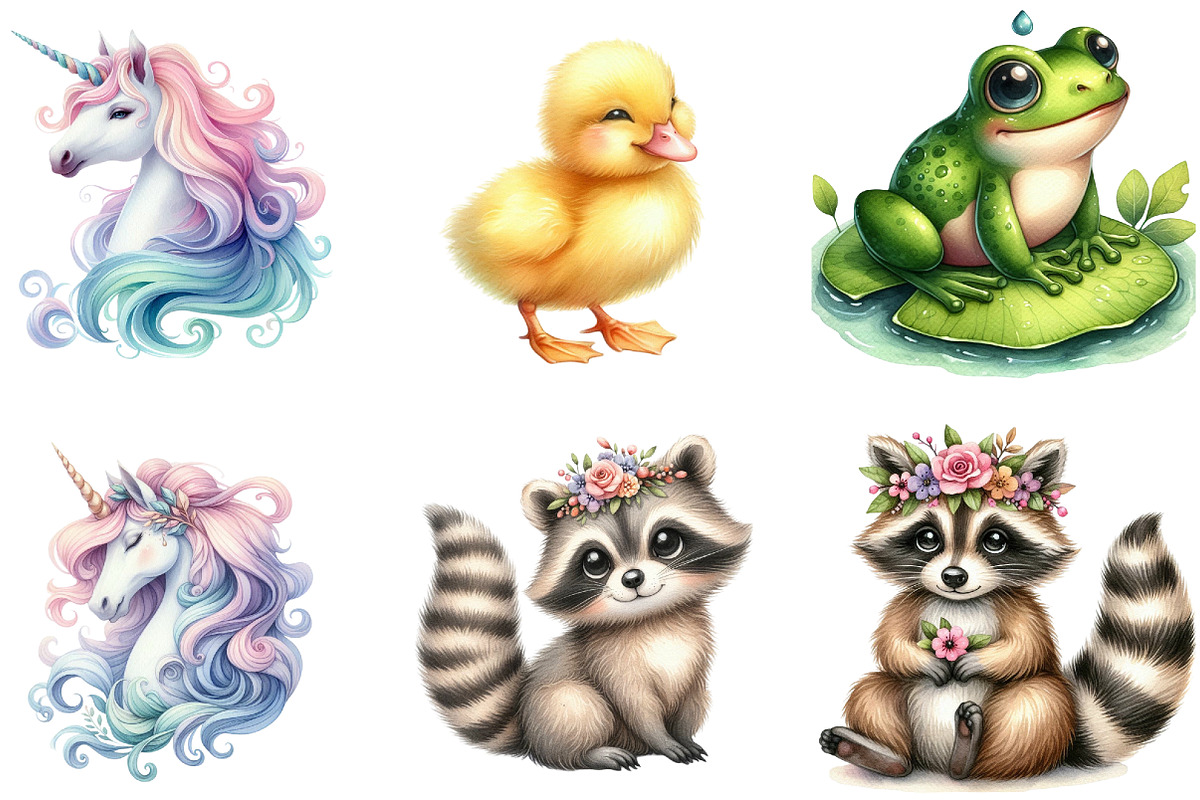 Watercolor Animal Clipart, a Seasonal Illustration by DreamArtGraphic (Photo 4 of 4)