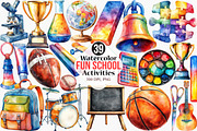 Fun School Activities Clipart, an Illustration by Canvas Craft (Thumbnail 1 of 7)