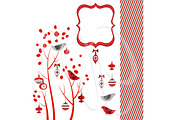 Christmas Clip Art, birds, tree, a Decorative Illustration by GraphicMarket (Thumbnail 4 of 4)