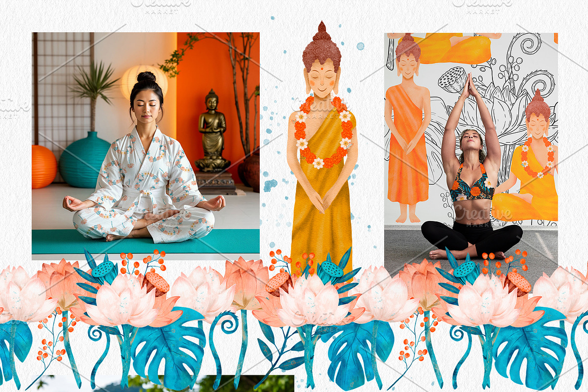 Buddha watercolor clip art, an Illustration by ARTerria (Photo 13 of 15)