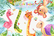 Cute safari animals watercolor, an Animal Illustration by RivusArt (Thumbnail 1 of 5)