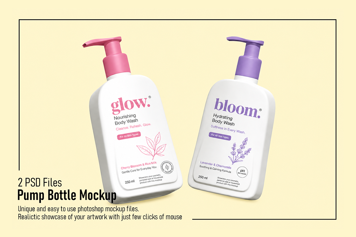 Pump Bottle Mockup, a Packaging Mockup by Custom.scene (Photo 1 of 3)