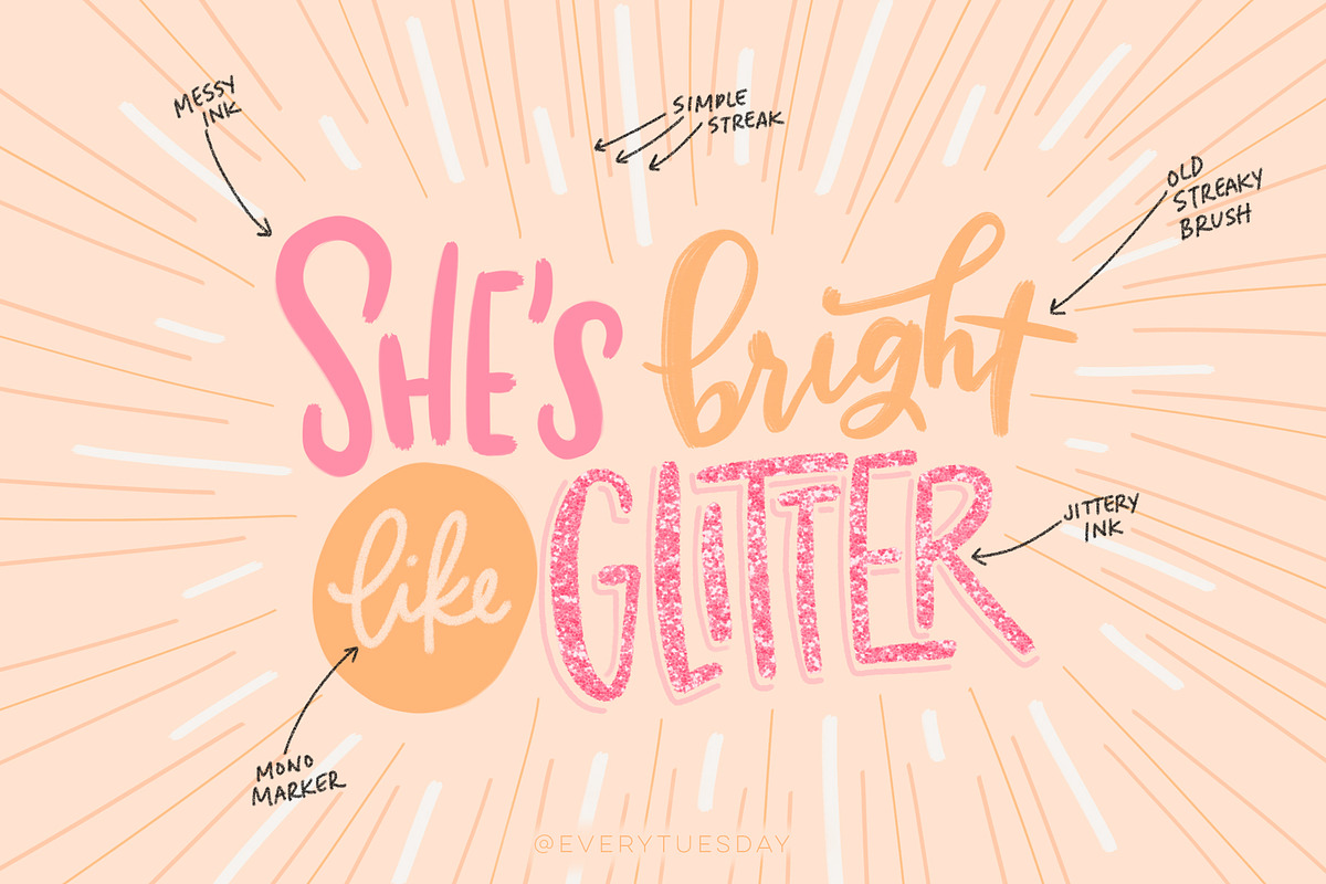 Font Lovers Lettering Brushes, a Brush Add-On by Every Tuesday (Photo 6 of 10)