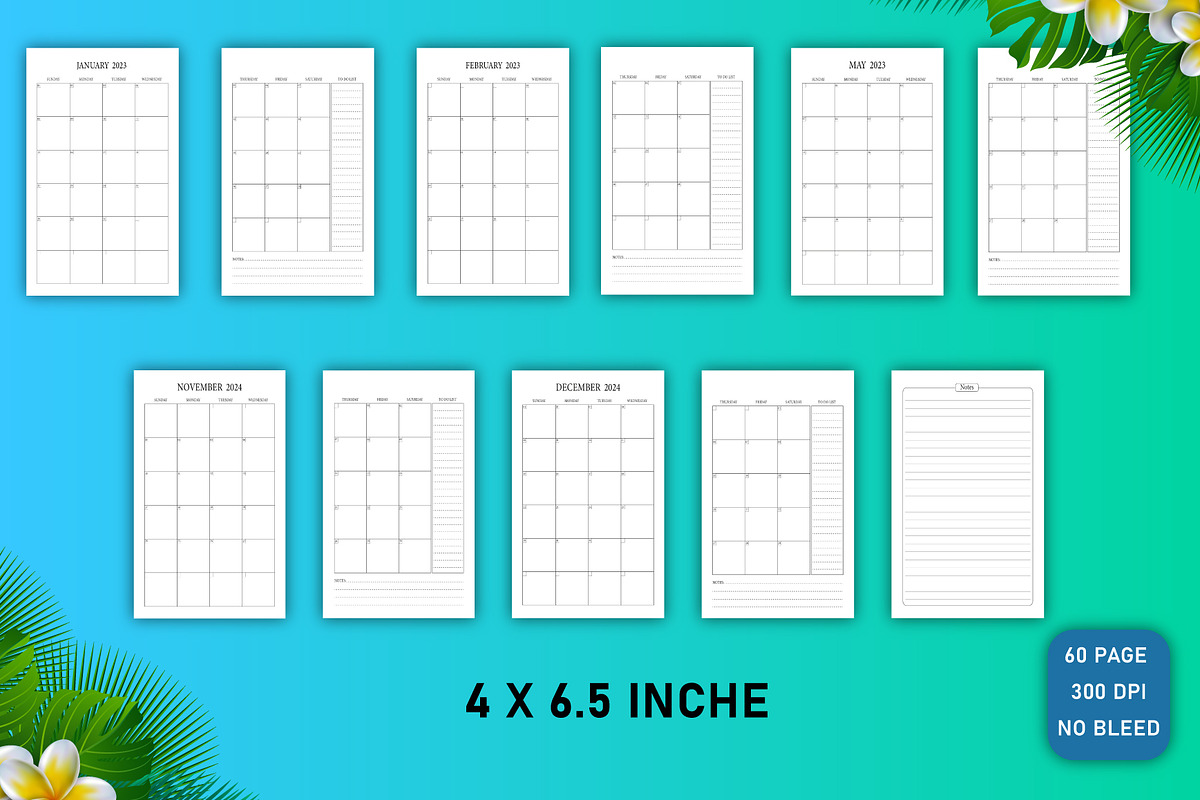 Editable 2023-2024 pocket planner, a Stationery Template by Designmela01 (Photo 3 of 3)