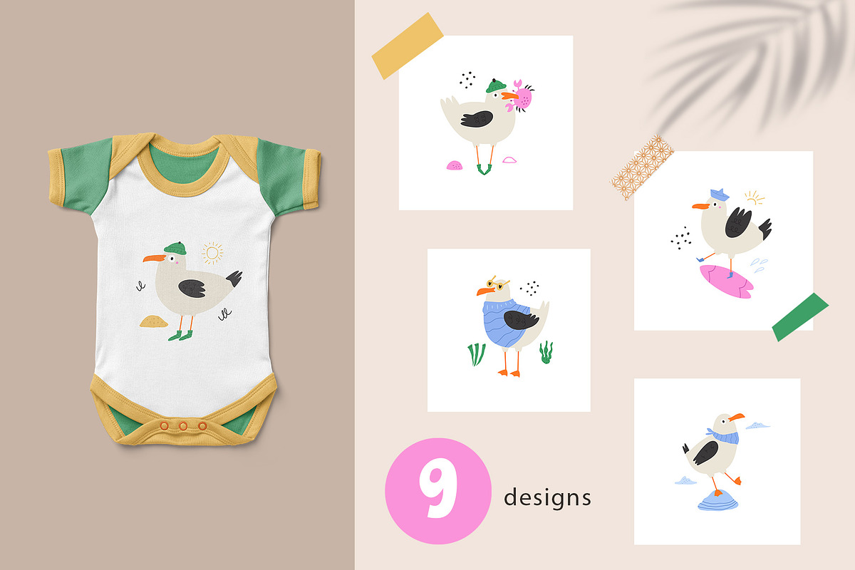 Funny Seagulls - Hand Drawn Set, an Animal Illustration by danceyourlife (Photo 5 of 7)