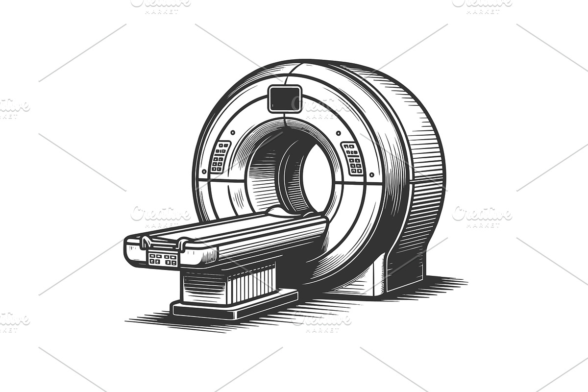 MRI Scanner Medical Imaging Machine, an Object Illustration by AlexArt