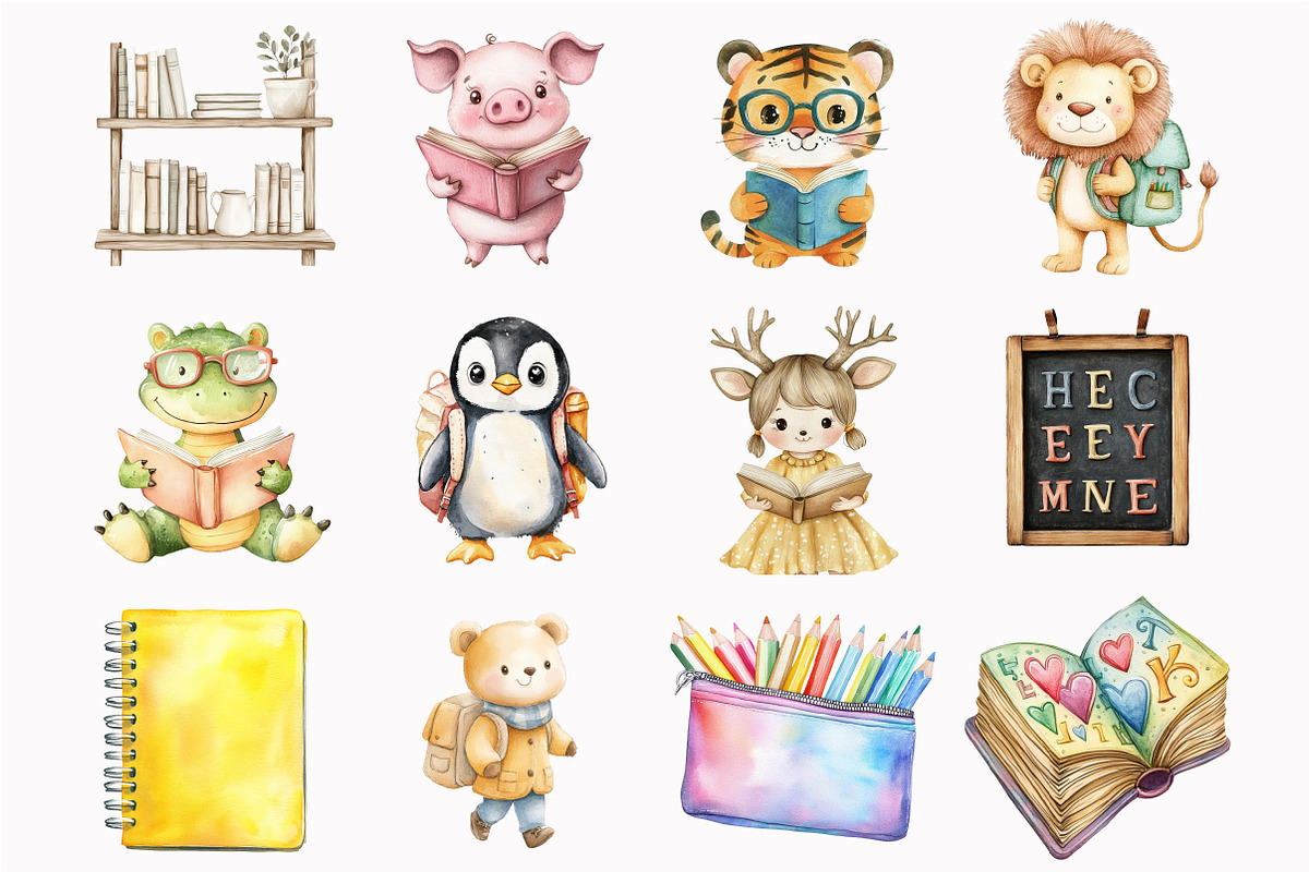 Back to School Clipart, an Illustration by Design Market (Photo 5 of 5)