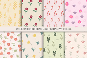 Hand drawn seamless floral patterns, a Pattern Graphic by ExpressShop