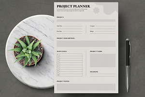 Project Planner Template Layout, a Stationery Template by MightyDesign