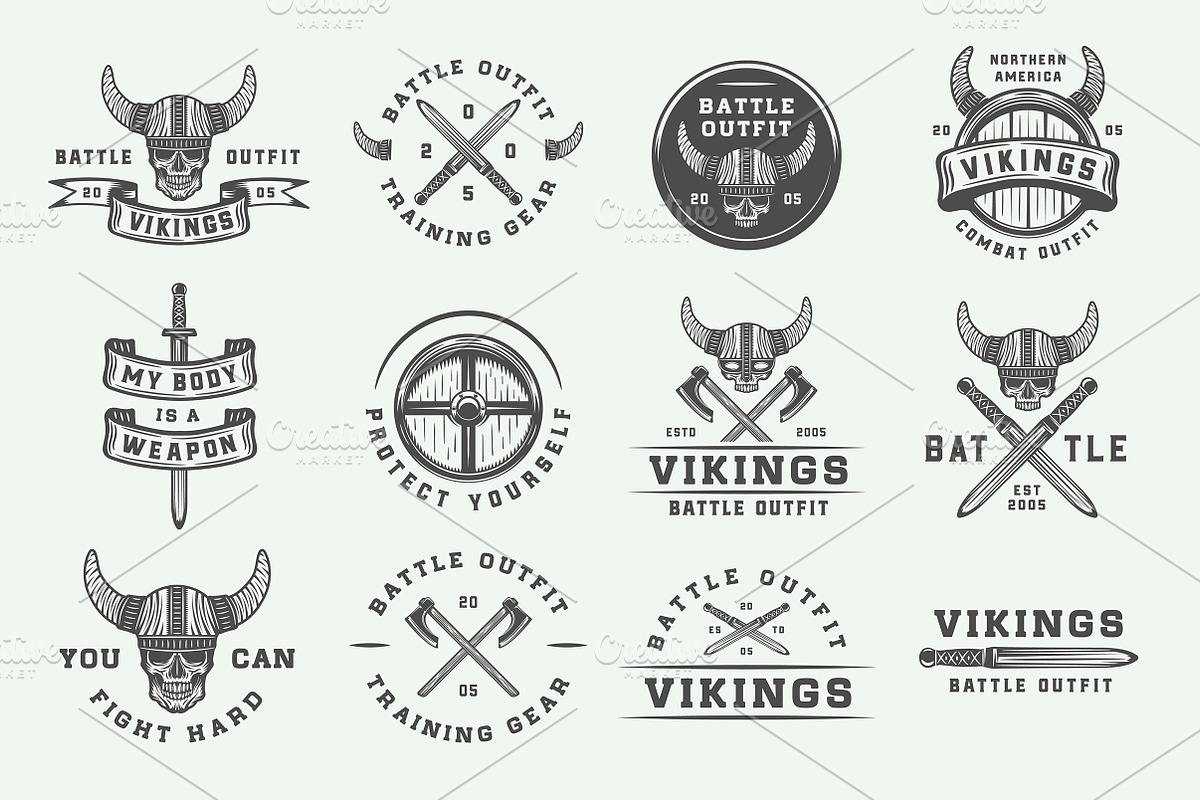 Vintage Vikings Bundle, a Branding & Logo Template by AkimD (Photo 6 of 7)