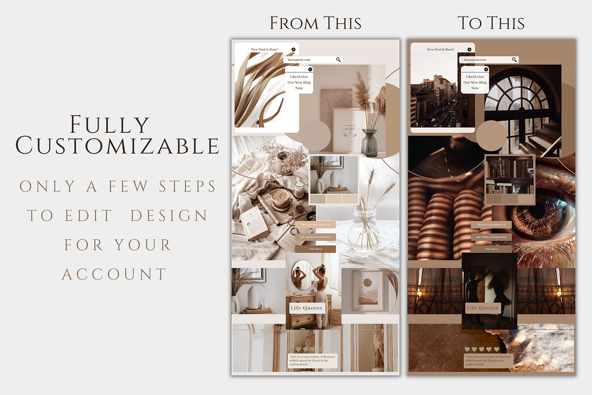 Boho Instagram Puzzle Feed Canva, a Social Media Template by BRANDcontent