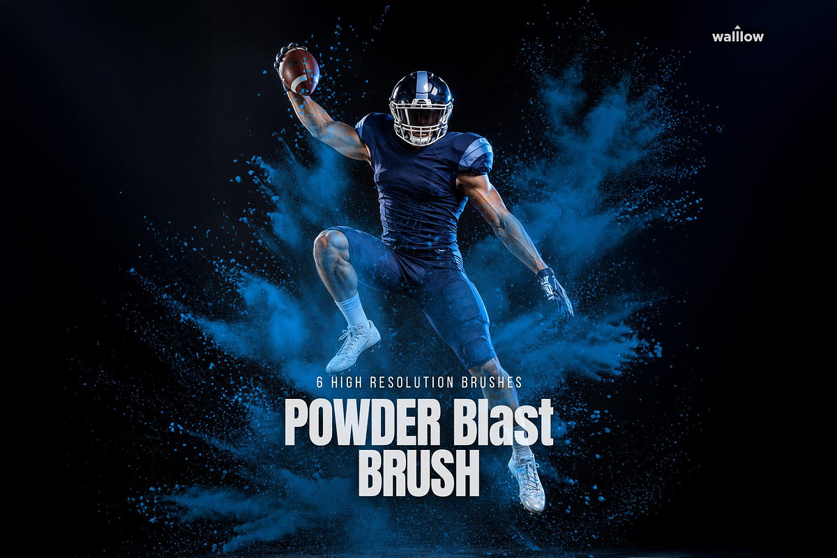 6 Powder Blast Photoshop Brushes ABR, a Brush Add-On by Walllow Creatives (Photo 1 of 4)