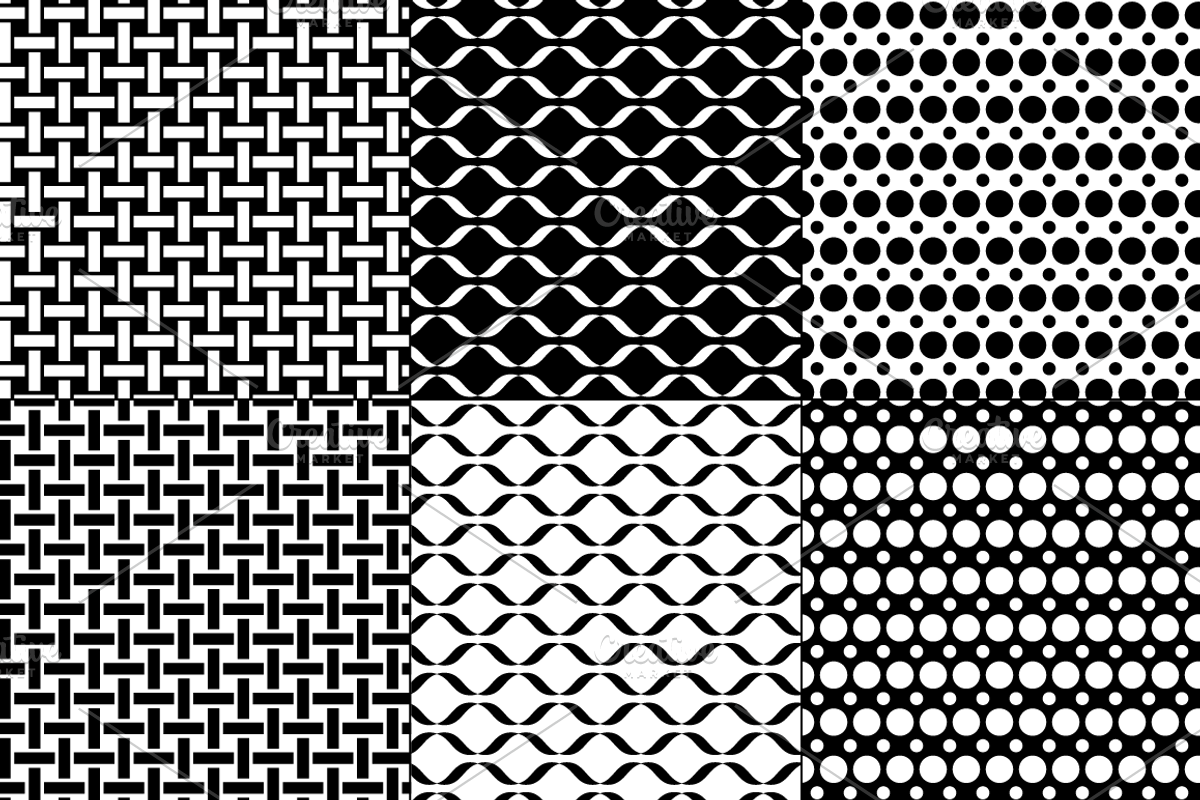 Seamless Black Geometric Patterns, a Pattern Graphic by Melissa Held Designs (Photo 4 of 8)