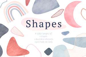 4 colors combinations of shapes
