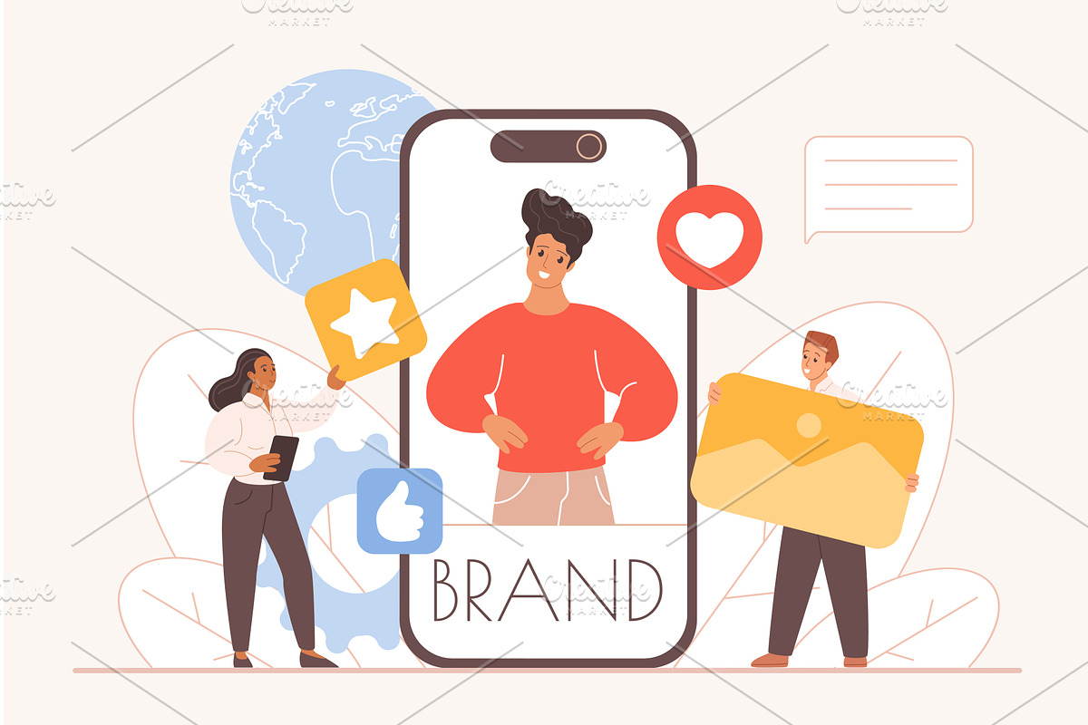 Personal Brand Presence Digital, a Technology Illustration by Lemberg Vector