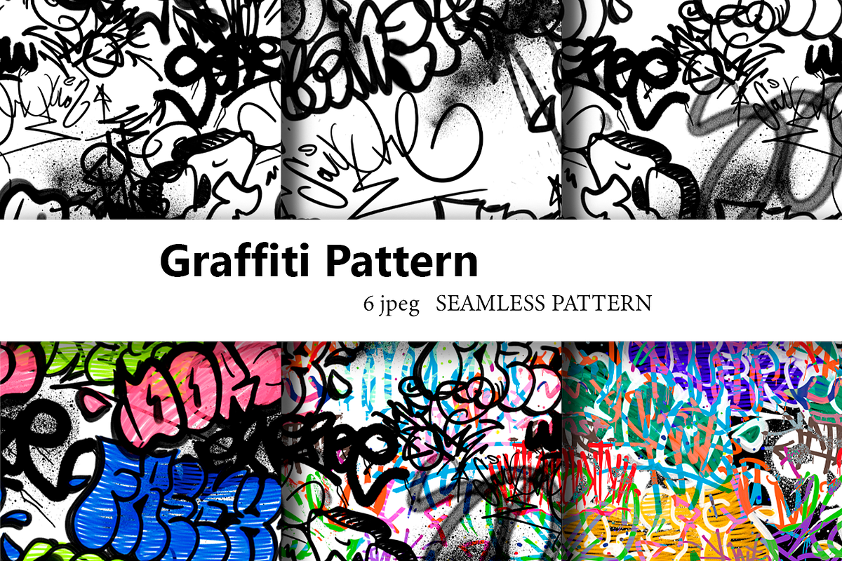 Graffiti Seamless Patterns set., a Pattern Graphic by NKTKNS (Photo 1 of 6)