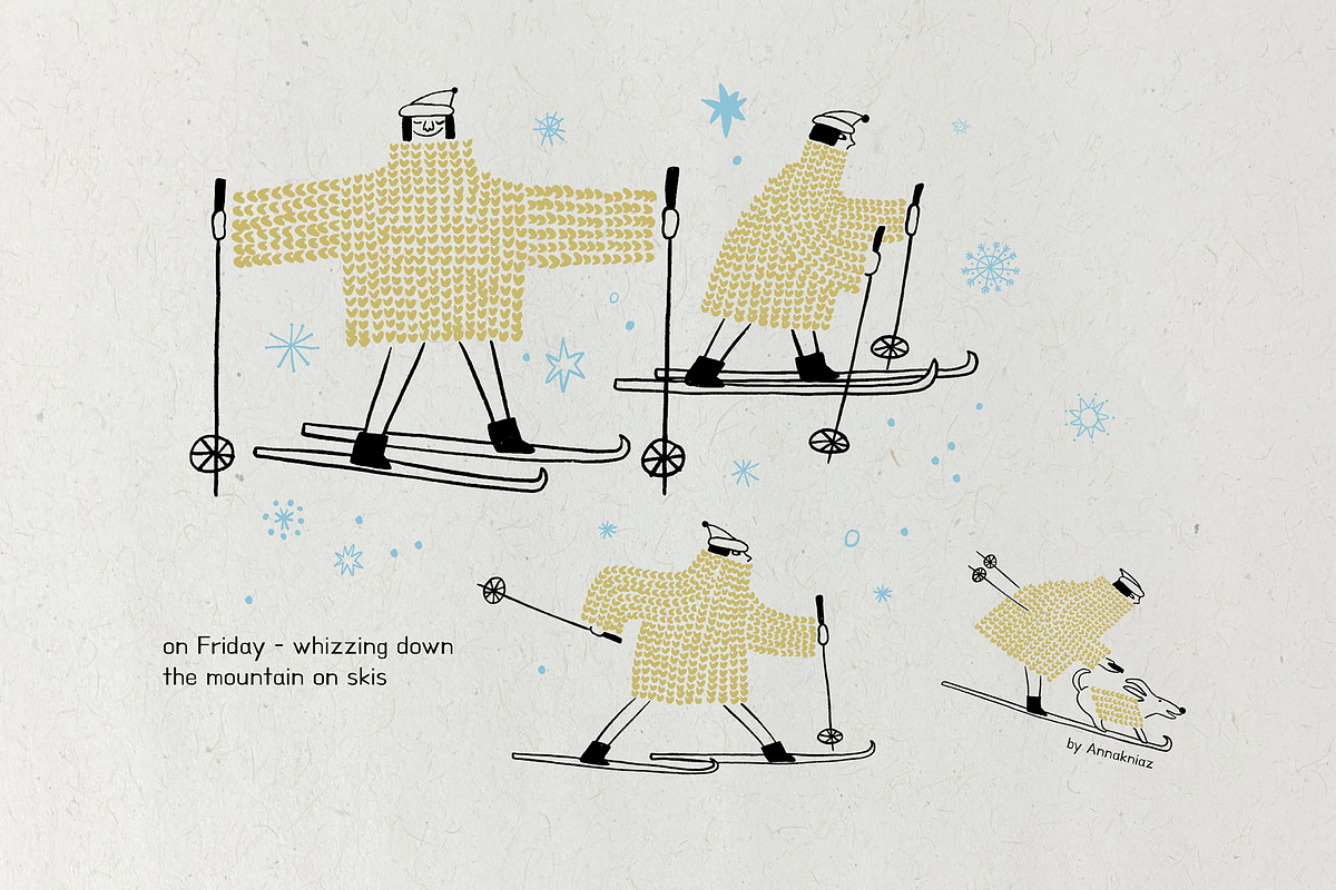 Winter Characters, a Seasonal Illustration by Annakniaz (Photo 4 of 13)