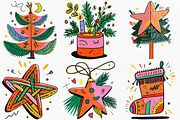 Watercolor Boho Christmas Clipart, an Illustration by Canvas Craft (Thumbnail 3 of 8)