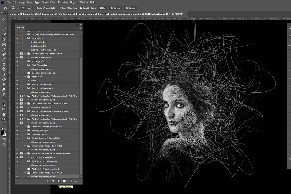 Pencil Scribble Art Photoshop Action, an Action Add-On by MRI STUDIO (Photo 9 of 10)