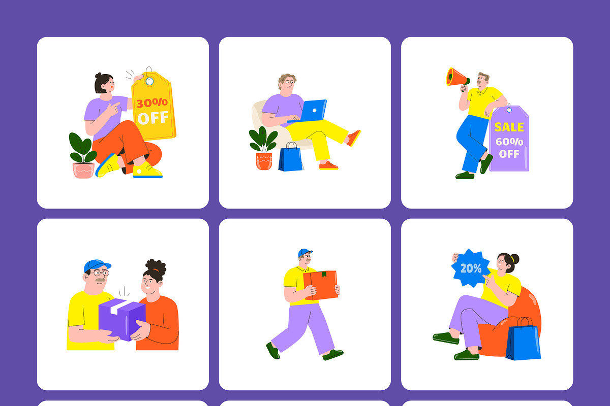100 E-Commerce Flat Illustrations, a Person Illustration by Brickclay (Photo 11 of 13)