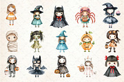 Little Halloween Girl clipart, an Illustration by Rose Art (Thumbnail 2 of 7)