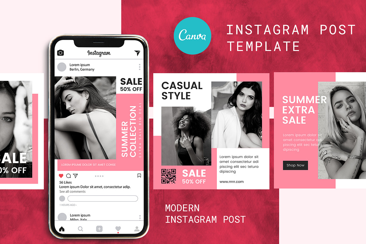Canva Instagram Post Template Pinkan, a Social Media Template by Lythcreative (Photo 2 of 5)