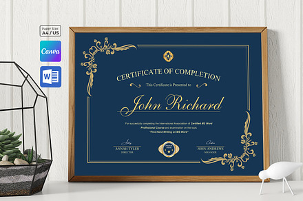 Certificate Template | Canva & Word, a Stationery Template by TelaTemplates