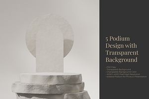 5 Podium with Transparent Background