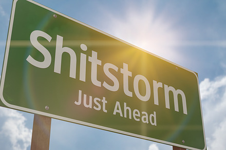 Shitstorm Just Ahead Road Sign