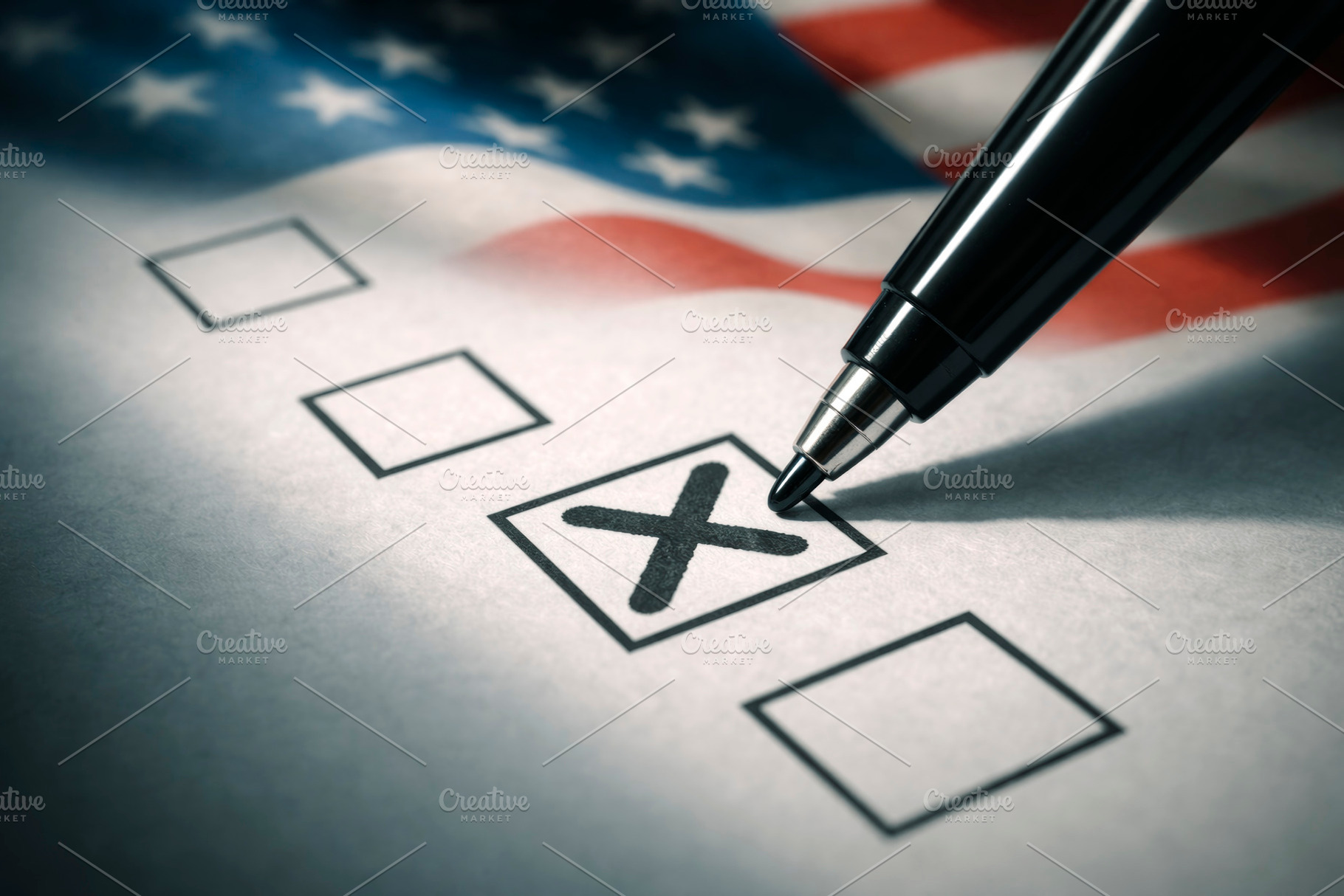a marked ballot during an election, generative AI, a Photo by Nito