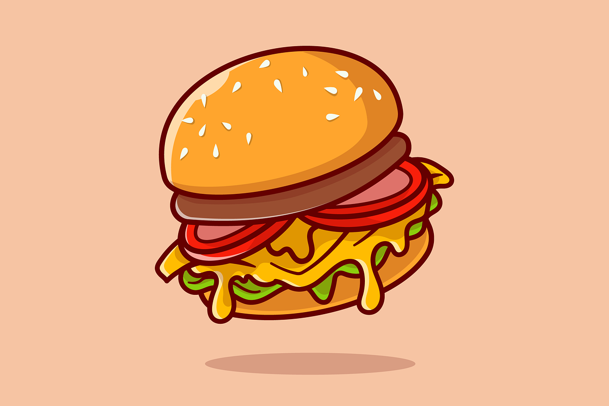 Burger Food With Melted Cheese, a Food Illustration by Catalyst Labs (Photo 1 of 3)