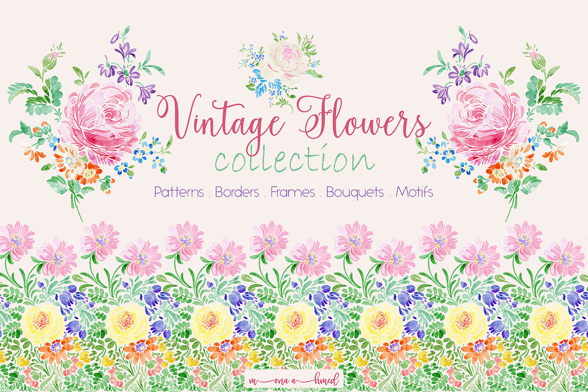 Vintage Flowers Collection, a Decorative Illustration by Mona Ahmed (Photo 1 of 12)