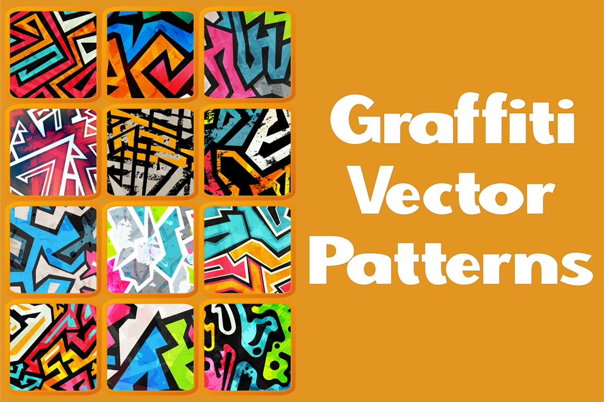 Graffiti vector patterns pack, a Pattern Graphic by Gudiny (Photo 1 of 13)