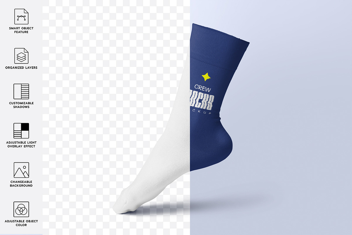 Crew Socks Mockup, a Product Mockup by MockupCraft (Photo 2 of 7)