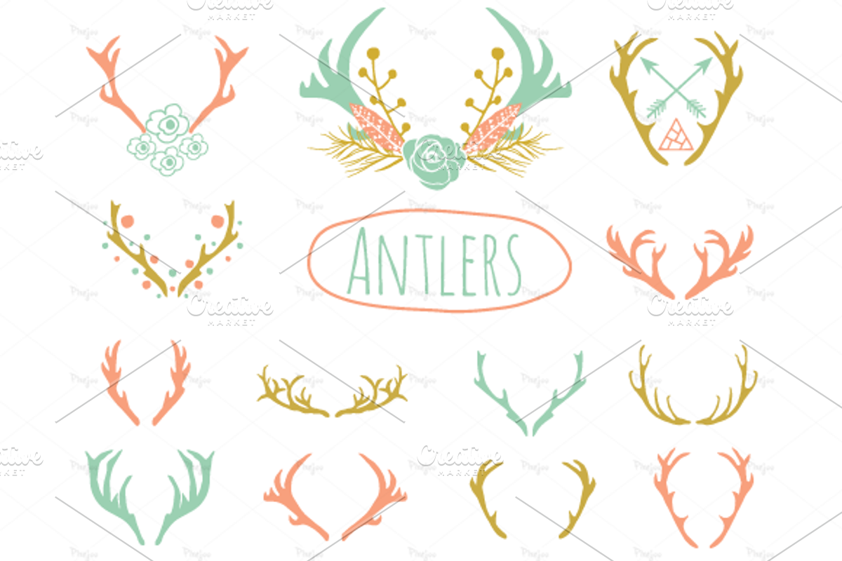 Antlers Clipart in EPS and PNG