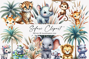 Safari Watercolor Clipart, an Illustration by Designworld (Thumbnail 1 of 5)