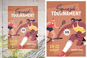 Squash sport flyers, posters set, a Sport Illustration by Good Studio (Thumbnail 2 of 4)