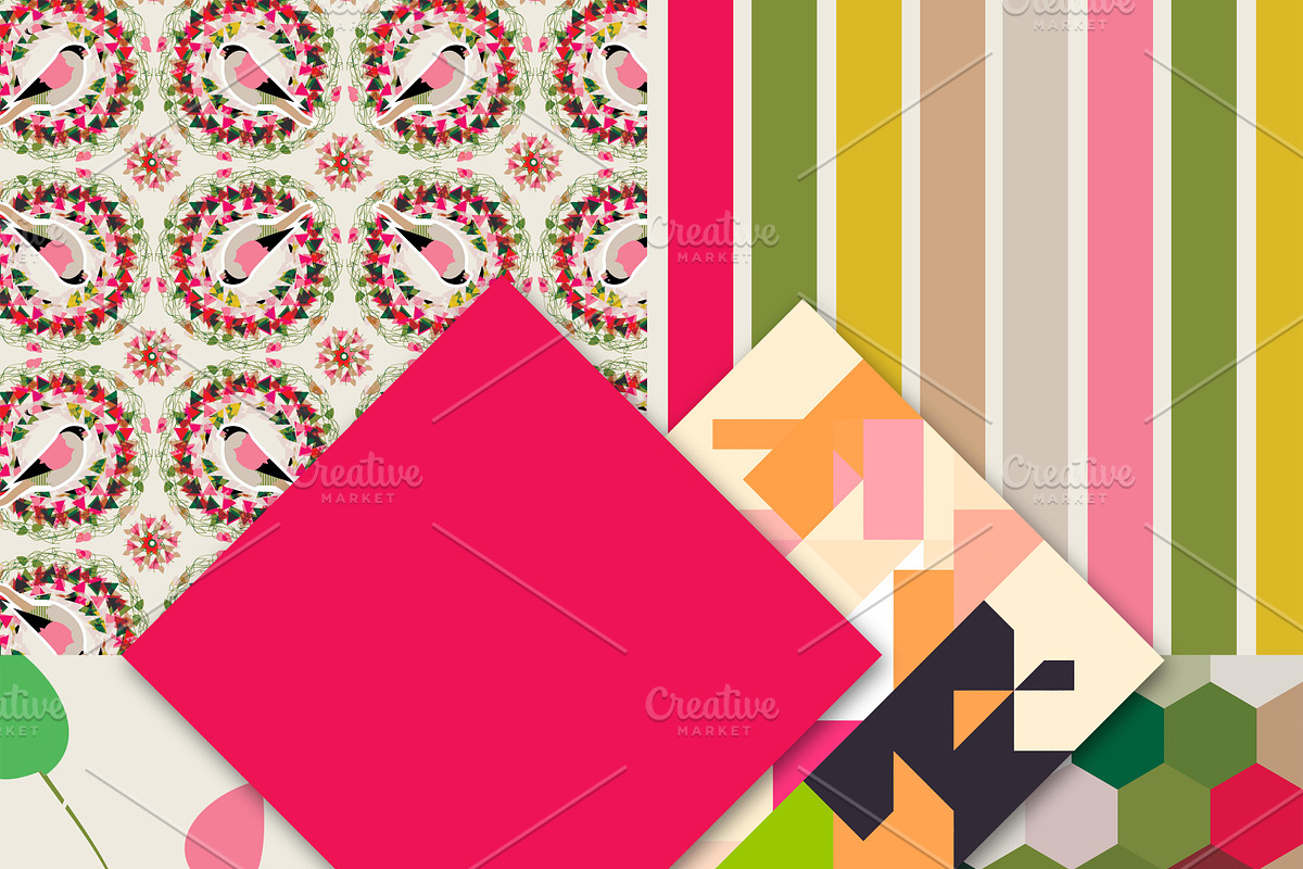 Bird pattern digital paper preview 2