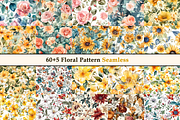 Watercolor Floral Pattern V2, a Texture Graphic by Negarin Digital Art (Thumbnail 3 of 8)