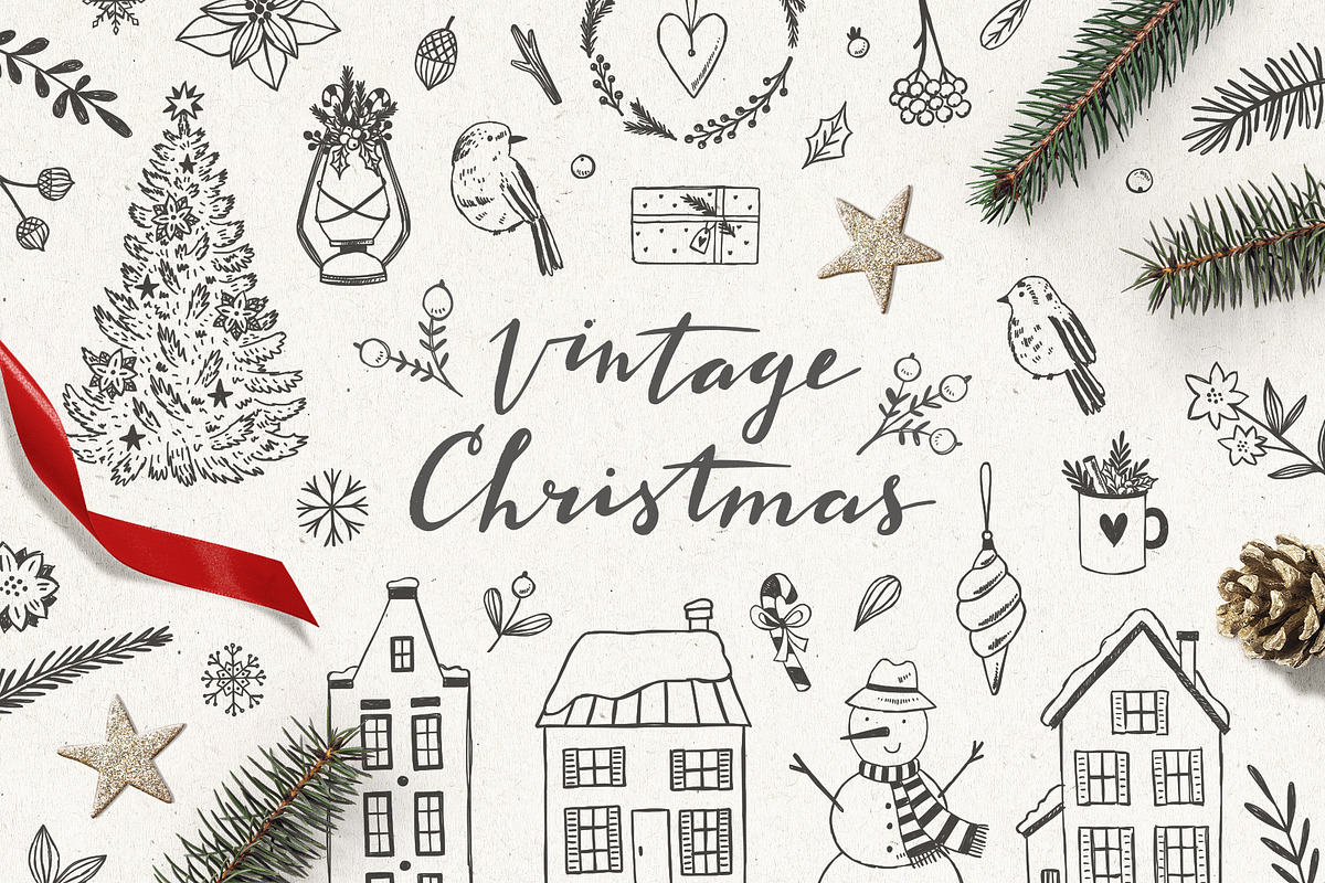Vintage Christmas, a Decorative Illustration by Redchocolate (Photo 1 of 11)
