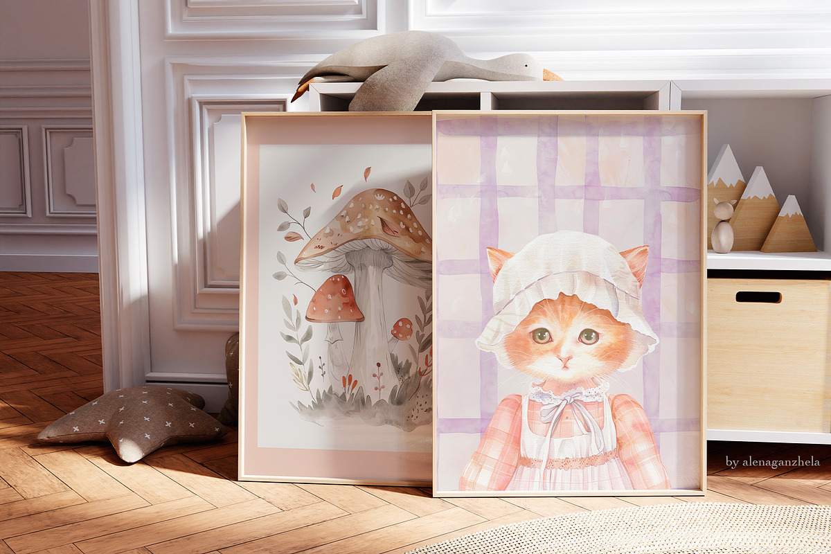 INFANT - vintage nursery art posters, a Background Graphic by alenaganzhela (Photo 3 of 8)