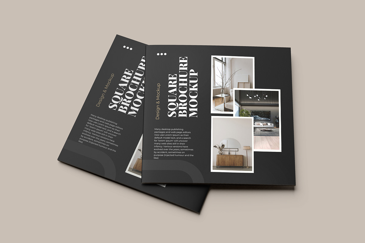 Square Brochure Mockup, a Books & Magazine Mockup by NyakBiett (Photo 3 of 7)