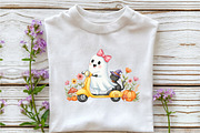 Halloween Fall Cute Ghost Cat Autumn, an Illustration by DreamArtGraphic (Thumbnail 3 of 4)