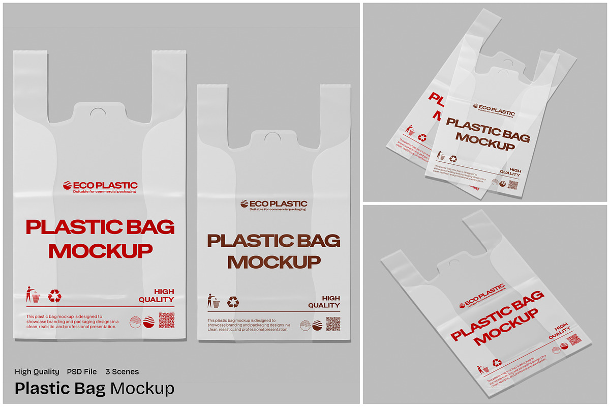 Plastic Bag Mockup, a Packaging Mockup by Unerispace (Photo 1 of 5)
