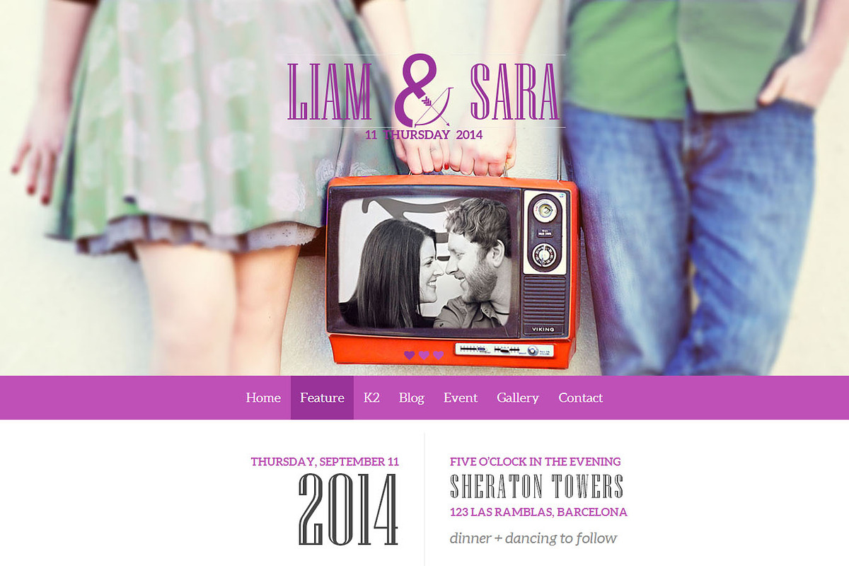 Tasteful Joomla Wedding Template, a Websites & App Template by JoomlaUX (Photo 2 of 4)