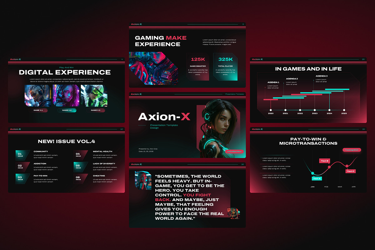 Axion-X Gaming PowerPoint Template, a Presentation Template by Premast (Photo 5 of 5)