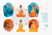 Buddha watercolor clip art, an Illustration by ARTerria (Thumbnail 7 of 15)