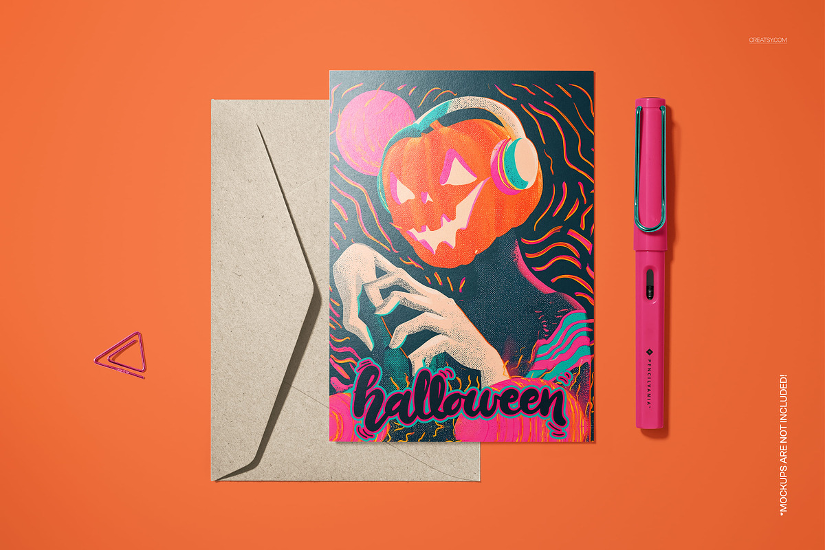 Halloween Pumpkin 5x7 Card Template, a Card Template by creatsy5 (Photo 4 of 5)
