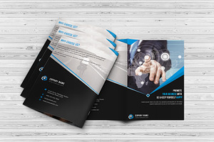 Mockup For Bi-Fold Brochure