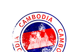 Cambodia Sign Vintage Grunge Imprint